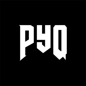 PYQ letter logo design for technology company. PYQ logo design black and white color combination. PYQ logo, PYQ vector, PYQ design, PYQ icon, PYQ alphabet. PYQ typography logo design.