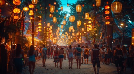 Sziget Festival in Budapest, Hungary. Art and Culture: Art installations, street performers, and theatrical productions add visual and creative flair to the festival experience. 