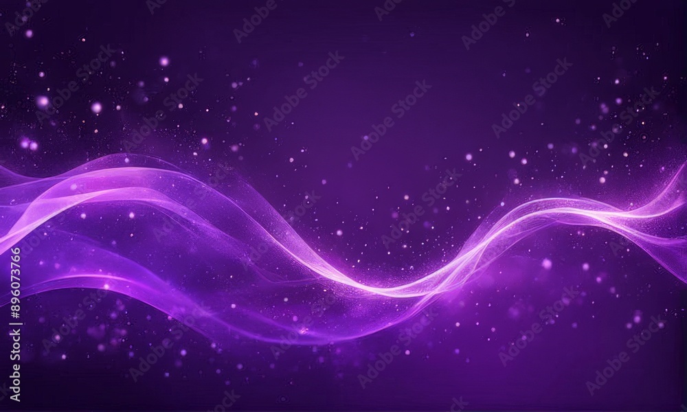 Wall mural purple abstract background with glowing lines and sparkles, abstract background