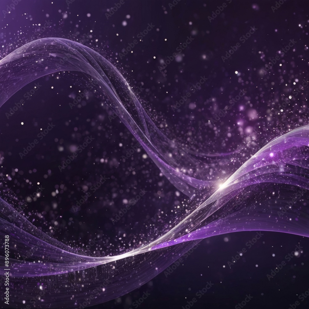 Wall mural purple abstract background with glowing lines and sparkles, abstract background