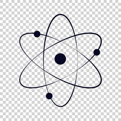 Atom flat isolated icon vector illustration design transparent background