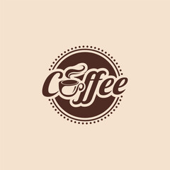 Premium coffee shop logo. Cafe mug icon.hot drink cup sign. emblem. Coffee icon.
