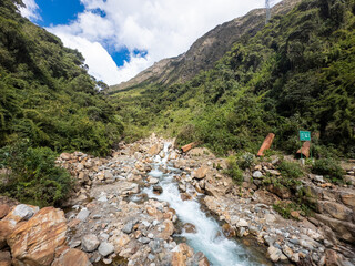 Urubamba river along the Salkantay Trek in Peru.