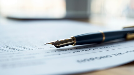 Close-up of Contract Papers With Signature and Pen