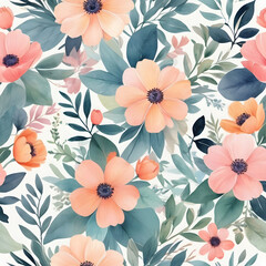 Flower watercolor pastel pattern