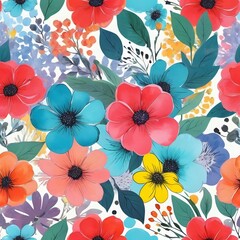 Flower watercolor pastel  pattern