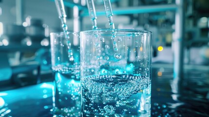 A nanomaterial-based water purification system removing contaminants and pathogens from water sources, addressing global challenges in clean water access.