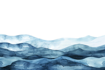 PNG  Abstract watercolor blue mountain landscape