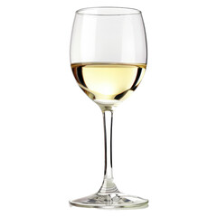 Elegant white wine glass Isolated on white background