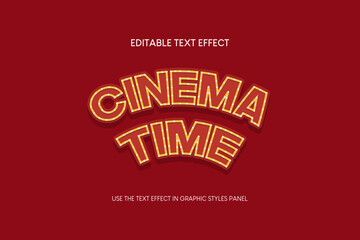 Fototapeta premium cinema time Text Effect.editable text effect 