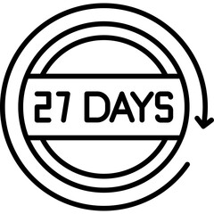 27 Days Return Icon