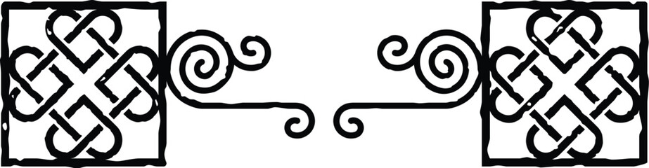 Celtic Spiral Header - Square Ends - Heart Knot