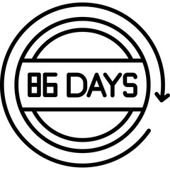 86 Days Return Icon