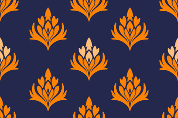Orange Native American  pattern design for background or wallpaper and clothing 