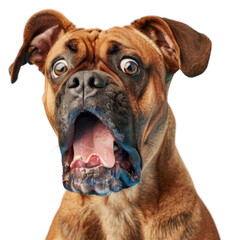 PNG Surprised dog against blue background © Rawpixel.com