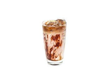 Cocoa ice put on white background with isolated concept.sweet and good taste for summer season.