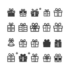 minimalist line art icon gifts presents collection set logo symbol