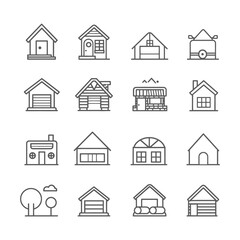 Fototapeta premium minimalist line art icon house collection set logo symbol