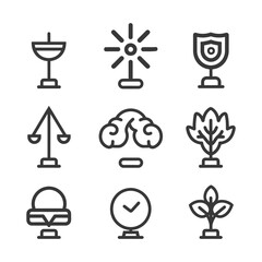 minimalist line art icon integrity collection set logo symbol