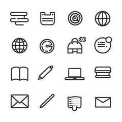 minimalist line art icon learning collection set logo symbol