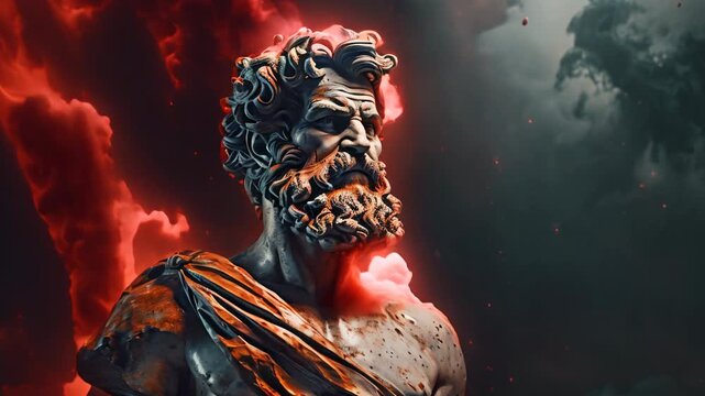 Stoicism concept, sculpture of a stoic, representing philosophy, ancient greek god statue	
