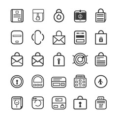 minimalist line art icon login collection set logo symbol