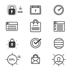 minimalist line art icon login collection set logo symbol