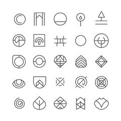 minimalist line art icon logo collection set logo symbol