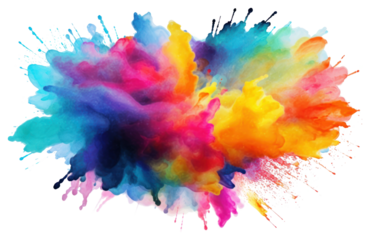 PNG  Vibrant colorful abstract paint splash