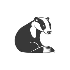 minimalist line art icon badger animal logo symbol