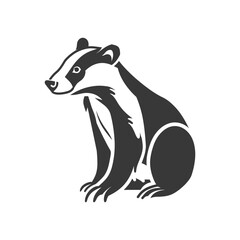 Fototapeta premium minimalist line art icon badger animal logo symbol