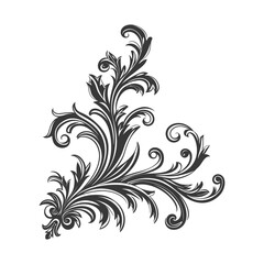 minimalist line art icon baroque ornament for corner logo symbol