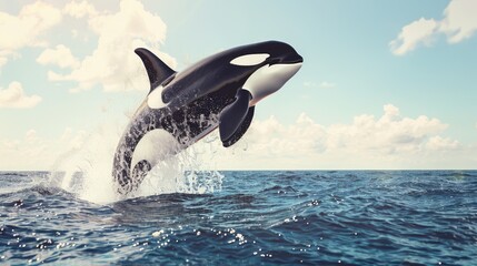 Fototapeta premium Killer Whale Leaping from the Ocean