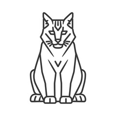 minimalist line art icon bobcat animal logo symbol