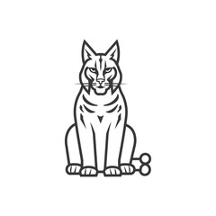 Fototapeta premium minimalist line art icon bobcat animal logo symbol