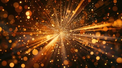 Obraz premium A pulsating orb of radiant lights expanding from a focal point on a dark background