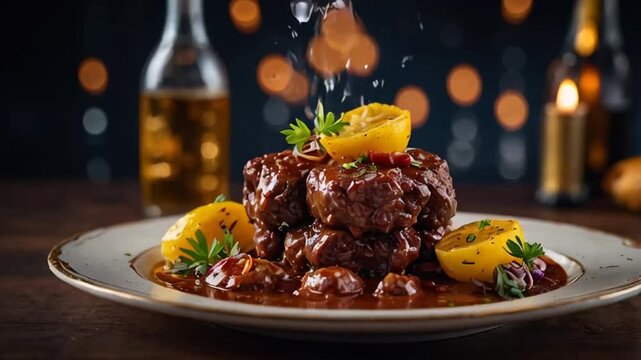 Carbonade in Flemish, national cuisine of Belgium