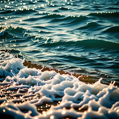 Obraz premium Draw me a picture of the waves of the summer sea. Generative AI