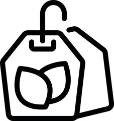 Fototapeta premium Two tea bags hanging, representing herbal infusion and promoting a healthy lifestyle