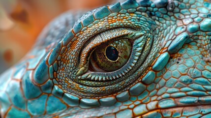 Fototapeta premium Close-Up of an Iguana's Eye