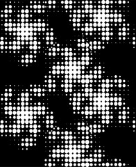 Seamless polka dot perforated pinwheel pattern. Monochrome on transparent background. Vector.