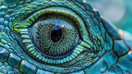 Obraz premium Close-Up of an Iguana's Eye
