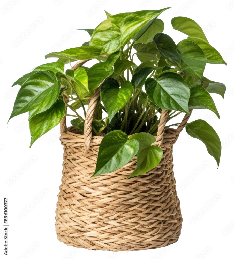 Poster PNG  Lush green plant in basket