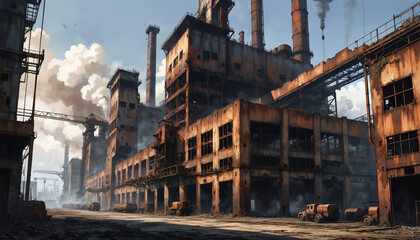 Fototapeta premium Abandoned Factory Ruins
