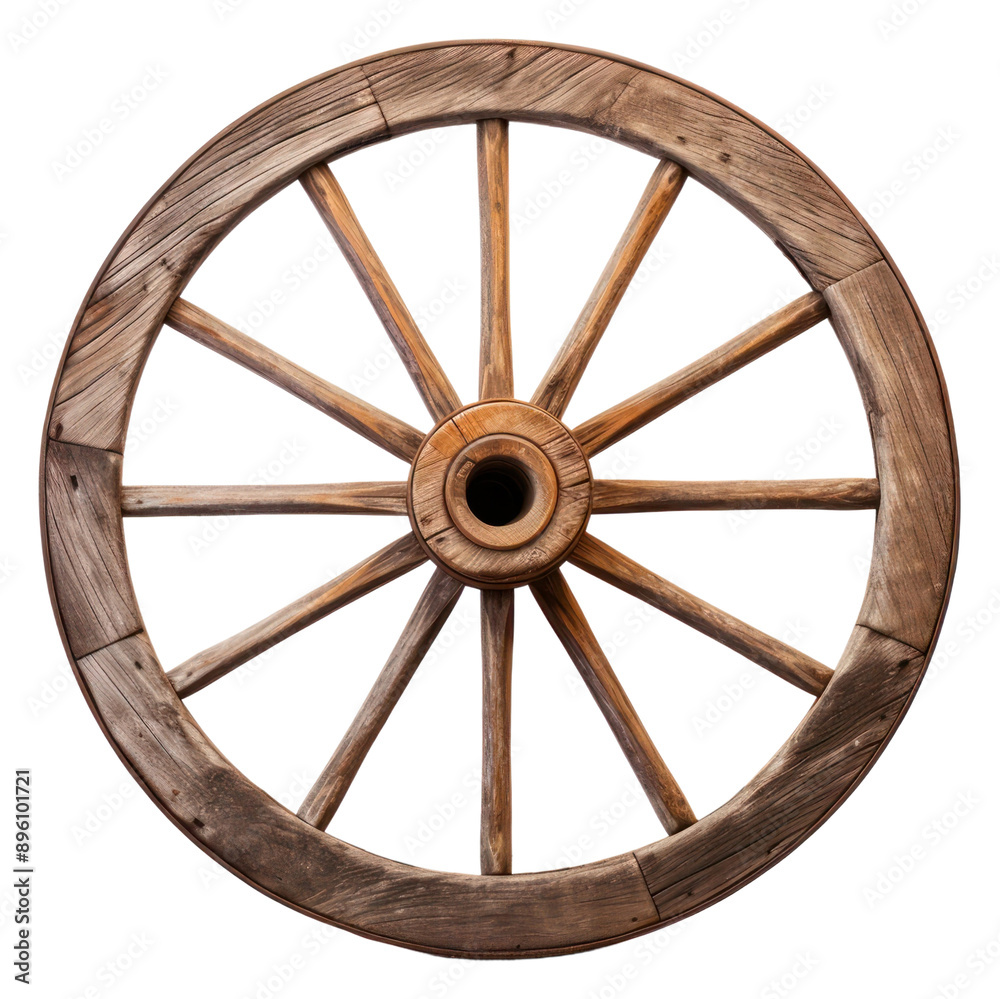 Sticker png wooden wagon wheel spoke white background transportation.