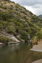 Fototapeta premium The beach on the Mediterranean coast on the Lycian trail