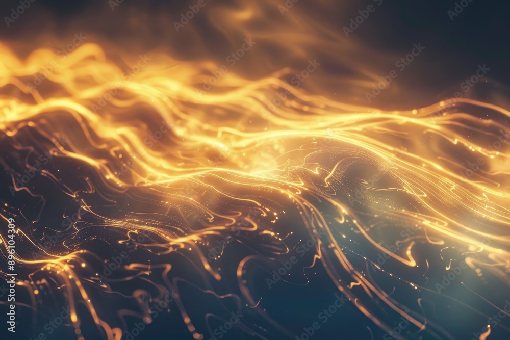 Poster A close-up view of fiery flames on a black surface, perfect for use in high-contrast designs or to add warmth and energy to your project