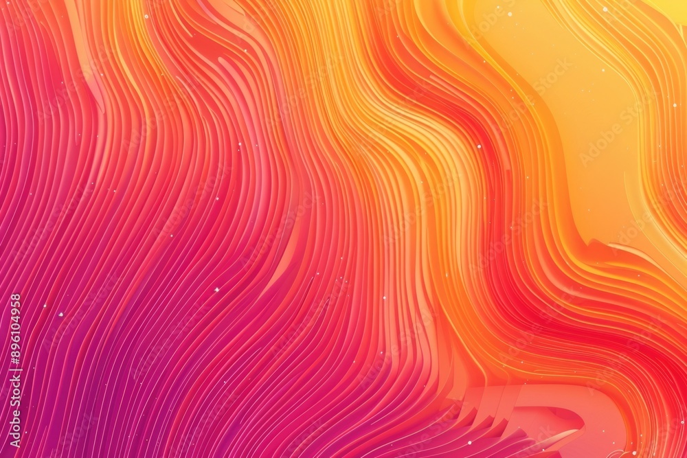 Poster Colorful abstract design featuring wavy lines on a vibrant background, suitable for use in design projects or as a decorative element