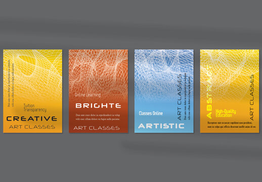 Flyer Layout with Curvy Lines on Bright Gradient Glow