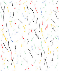 Colorful pattern illustration of small random paint splashes. Editable artwork.